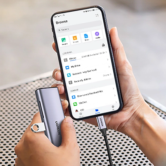 Adaptateur Hub UGREEN, USB_C vers 2x USB 3.0, HDMI, RJ45, SD/TF