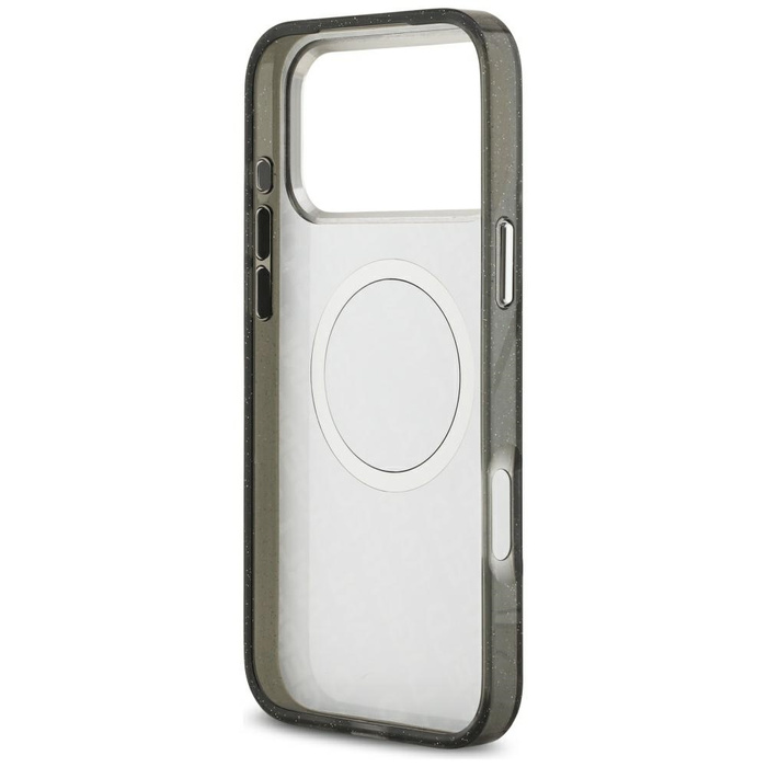 Etui Karl Lagerfeld IML Glitter Karl &   Choupette Heads Logo MagSafe do iPhone 17 Pro Max czarny