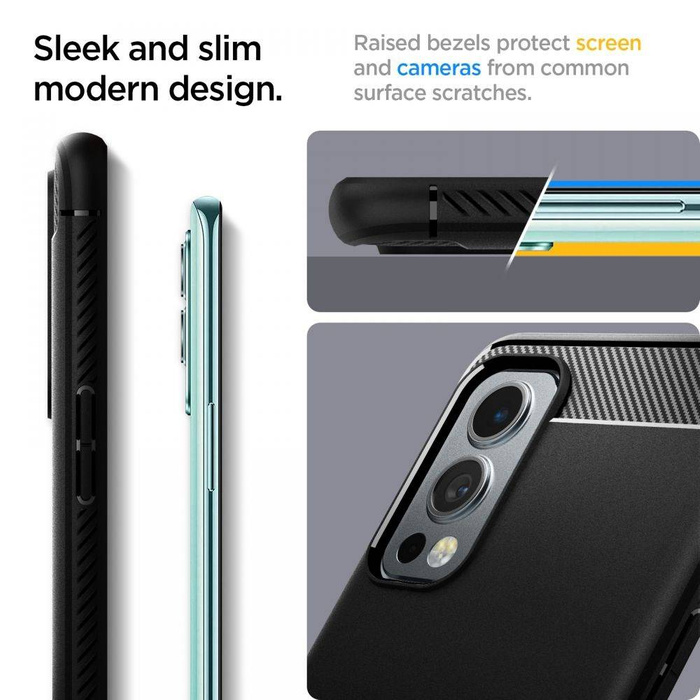 Cover SPIGEN Oneplus Nord 2 5G Rugged Armor nero opaco