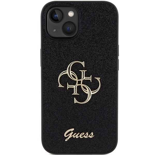Etui Guess GUHCP15SHG4SGK iPhone 15 6.1" czarny/black hardcase Glitter Script Big 4G Case