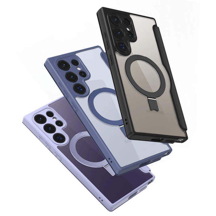 Custodia Dux Ducis Skin X Pro con patta e anello magnetico per Samsung S24 Ultra - viola