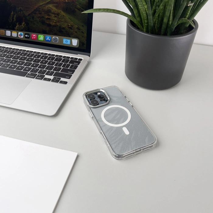 Glitter Case mit MagSafe für Samsung Galaxy A56 5G - Weiß