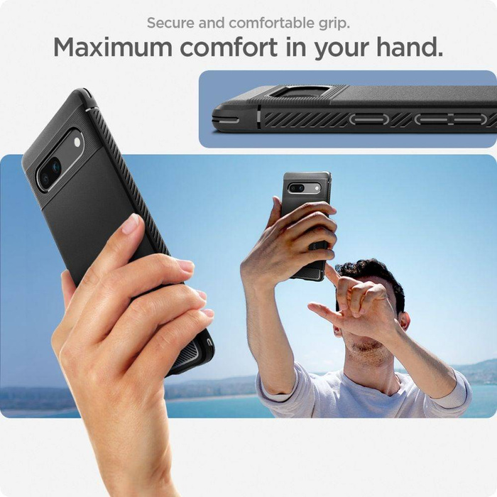 Case Spigen Rugged Armor Google Pixel 7A MATTE Black Case
