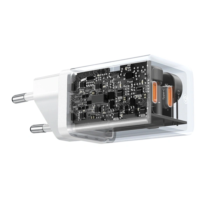 Ładowarka sieciowa Baseus GaN5 Pro 40W 2xUSB-C - biała