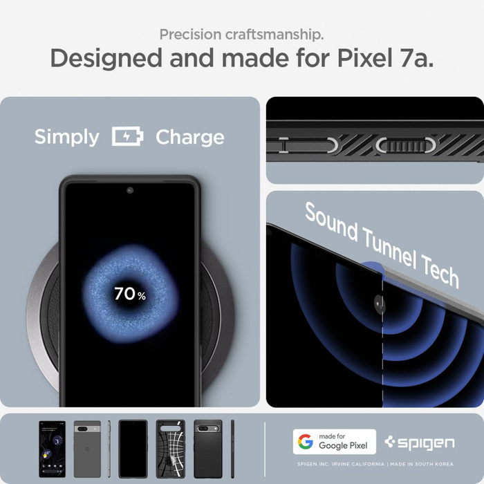 Cover Spigen Liquid Air MATTE Google Pixel 7A nero Case