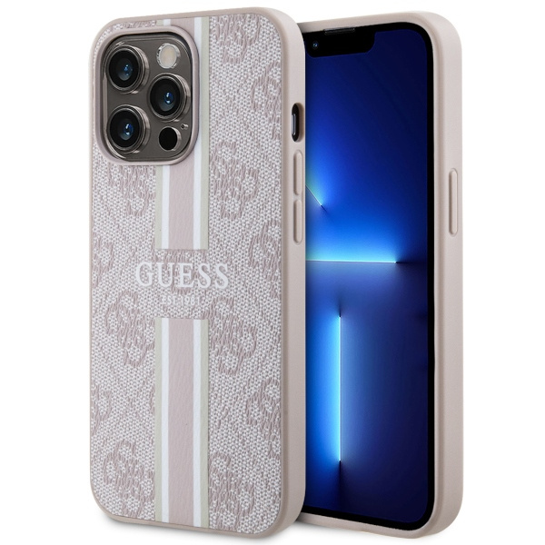 Hülle Guess GUHMP13XP4RPSP iPhone 13 Pro Max 6.7" rosa/rosa hartcase 4G Printed Stripes MagSafe Case