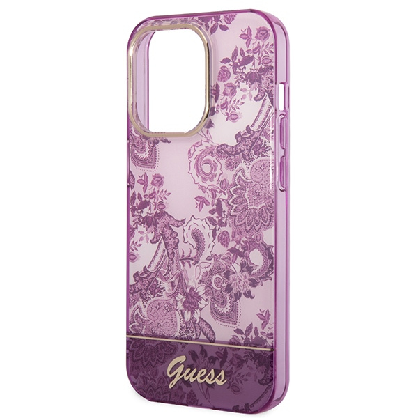 Case Guess iPhone 14 Pro 6.1" fuchsia/fuschia hardcase Porcelain Collection