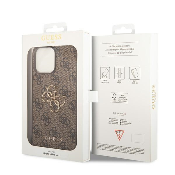 Coque Guess GUHCP15X4GMGBR iPhone 15 Pro Max 6.7" marron/marron durcase 4G Big Metal Logo Case
