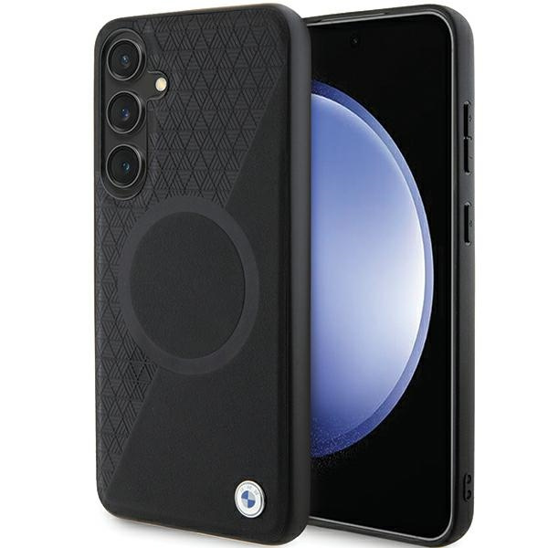 Case BMW BMHMS24M23RTPK Samsung Galaxy S24+ S926 black/black hardcase Signature Leather Half Textured &amp; Circle MagSafe Case