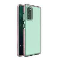 Custodia protettiva in gel TPU trasparente Spring Case con cornice colorata per Samsung Galaxy A72 4G rosa chiaro