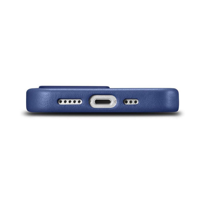 Funda iCarer de piel auténtica para iPhone 14 Pro azul (WMI14220706-BU) (compatible con MagSafe)