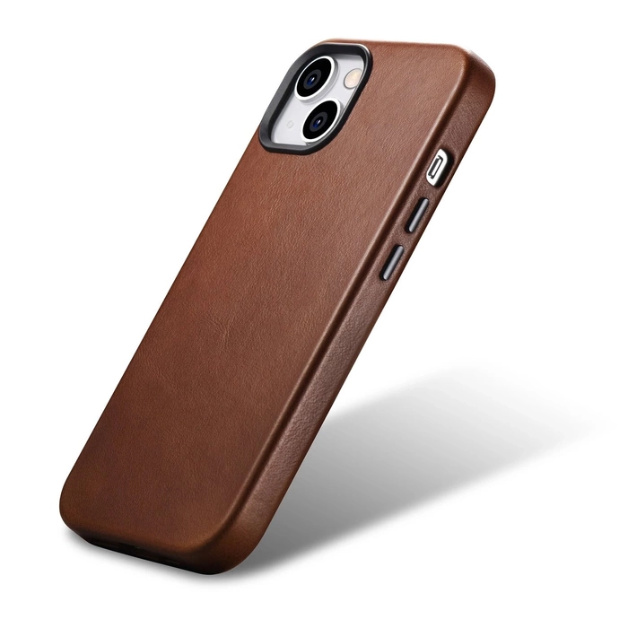 [RETURNED ITEM] iCarer Oil Wax Premium Leather Case magnetic leather case iPhone 14 with MagSafe brown (WMI14220701-RB)