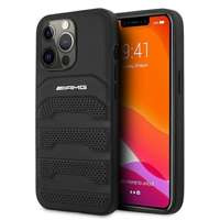 AMG AMHCP13LGSEBK iPhone 13 Pro / 13 6.1" black/black hardcase Leather Debossed Lines