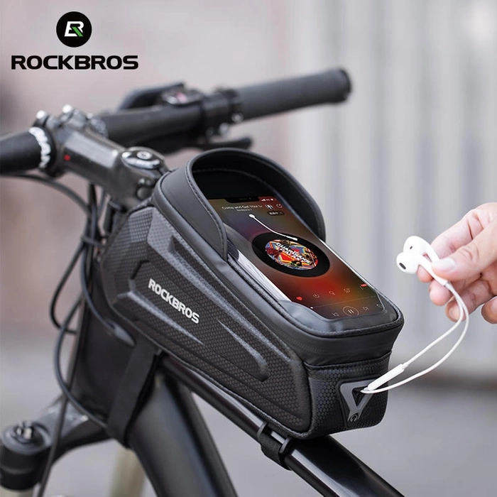 Gepanzerte Fahrradtasche Rockbros B68 mit Telefonabdeckung 1,5 l – Schwarz