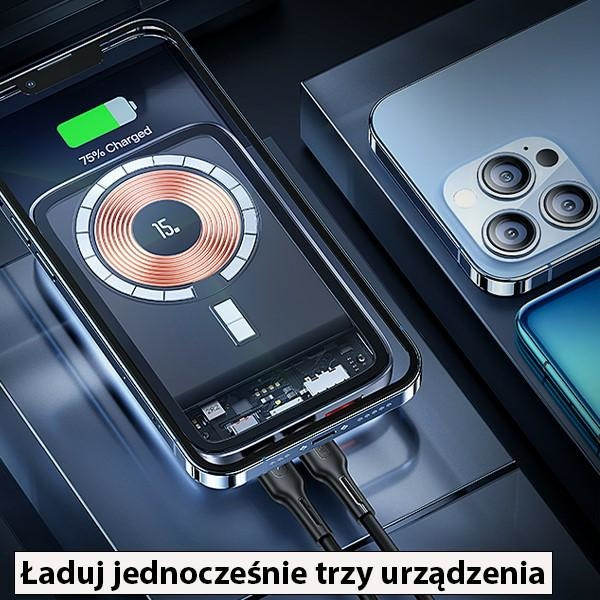 USAMS Powerbank PB67 10000mAh 20W QC3.0+PD Magnetic Wireless Fast Charge Stahl/lackiert 10KCD18401 (US-CD184)