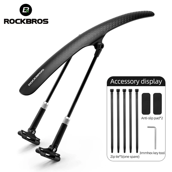 Rockbros 28210007001 Fahrradschutzblech, universal, verstellbar – Schwarz