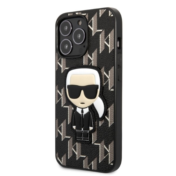 Coque Karl Lagerfeld iPhone 13 Pro / 13 6.1" Hardcase Noir/noir Monogram Ikonik Patch Case