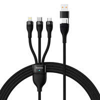 Baseus Flash Series II Cable USB Tipo C / USB Tipo A - USB Tipo C / Lightning / micro USB 100 W 1,2 m negro (CASS030101)