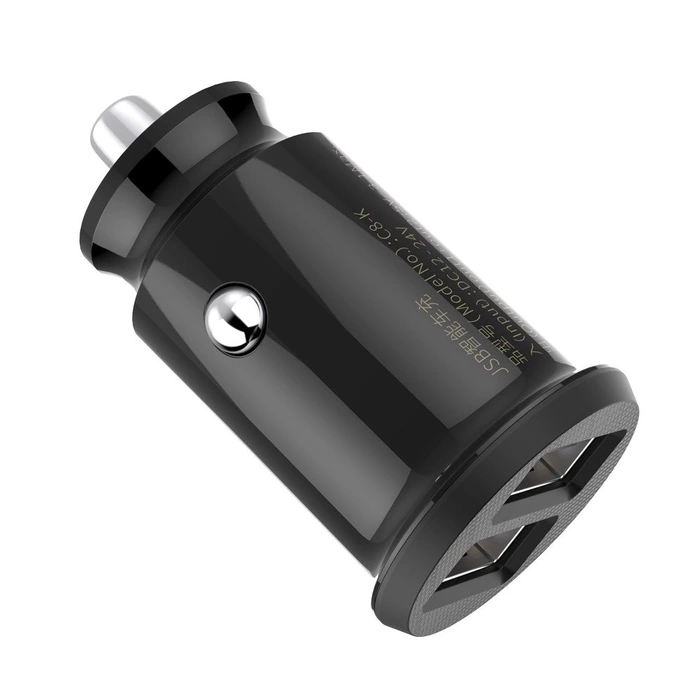 Baseus Grain Autoladegerät CCALL-ML01 Mini-Ladegerät 2x USB-A 3,1A - Schwarz