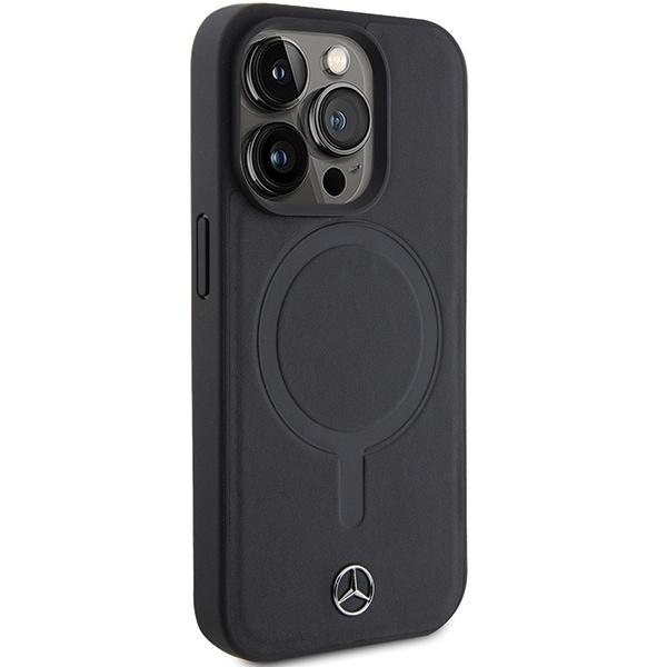 Etui Mercedes MEHMP15X23RCMK iPhone 15 Pro Max 6.7" czarny/black hardcase Smooth Leather MagSafe