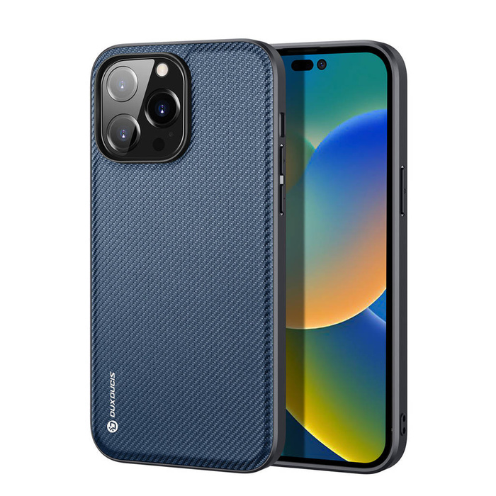 Custodia Dux Ducis Fino per iPhone 14 Pro in nylon blu