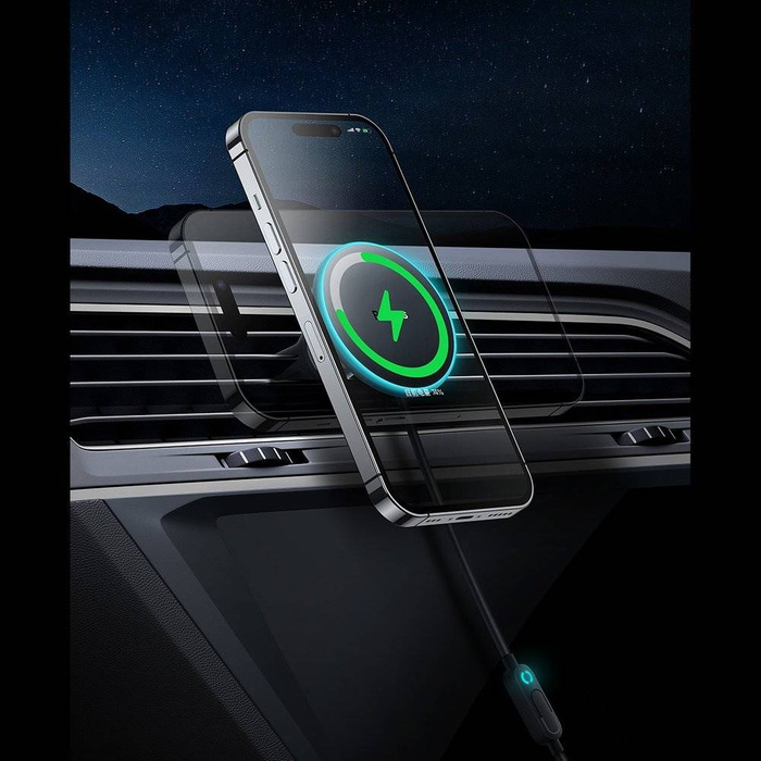 Baseus CW01 MagSafe 15W USB Caricabatteria da auto induttivo da 25 W - nero