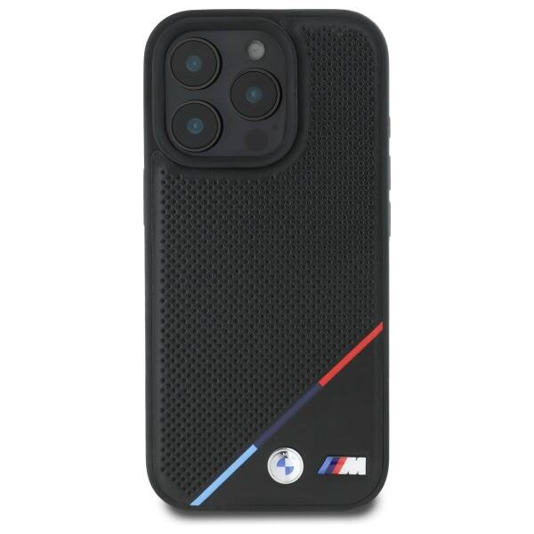 Cover BMW iPhone 16 Pro Max 6,9" nero/nero durocase M Linea Tricolore Forata MagSafe