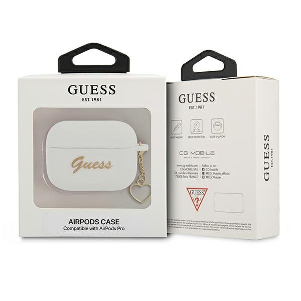 GUESS Apple Coque Pro Cover Silicone Charm Collection Case blanc