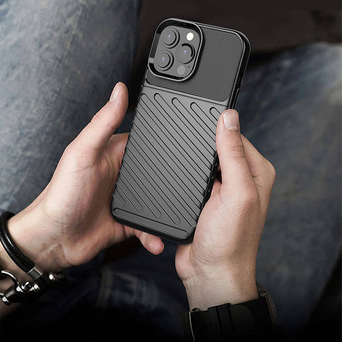 Thunder Case flexibilní pancéřovaný pouzdro kryt iPhone 13 Pro Max černý