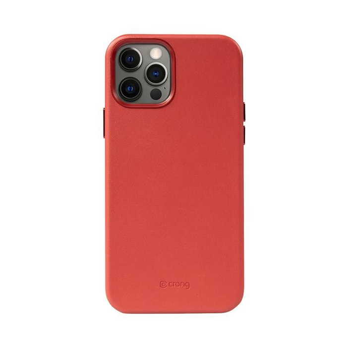 ETUI Crong Essential Cover Magnetic - Cover pelle iPhone 12 / iPhone 12 Pro MagSafe (rosso) CASE