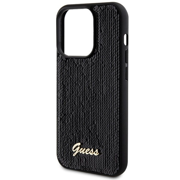 Etui Guess GUHCP13XPSFDGSK iPhone 13 Pro Max 6.7" czarny/black hardcase Sequin Script Metal Case
