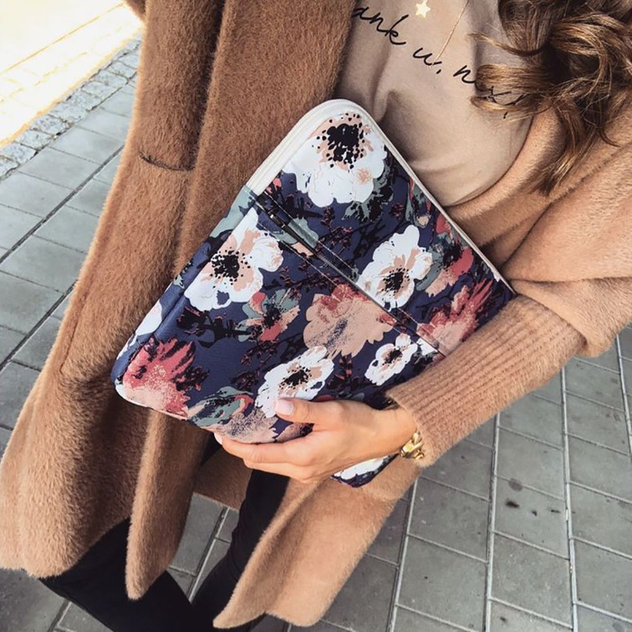 Laptop Sleeve Case CANVASLIFE 13-14 Rose Navy Navy Case