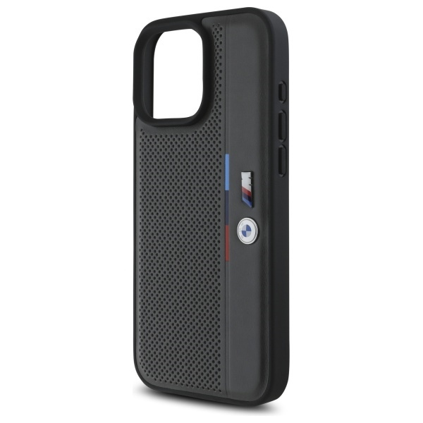 Hülle BMW iPhone 16 Pro 6,3" anthrazit/anthrazit hartcase M Perforated Tricolor Detail Line