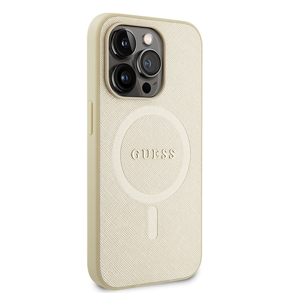 Coque Guess GUHMP15LPSAHMCB iPhone 15 Pro 6.1" or/dorécase Saffiano MagSafe Case
