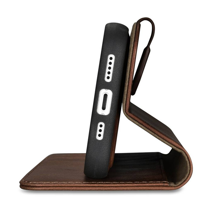 iCarer Oil Wax Wallet Case 2in1 iPhone 14 Pro Max Flip Leather Cover Anti-RFID Brown (WMI14220724-BN)