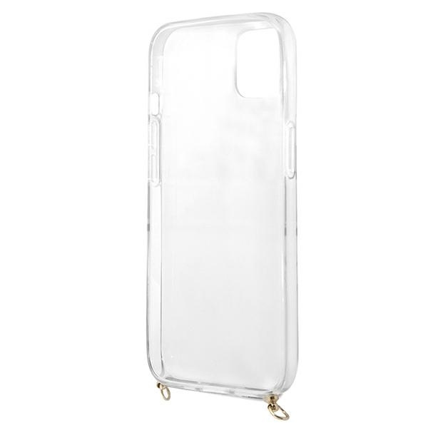 Hülle GUESS Apple iPhone 13 Mini Leopard Gold Strap Braun Hardcase