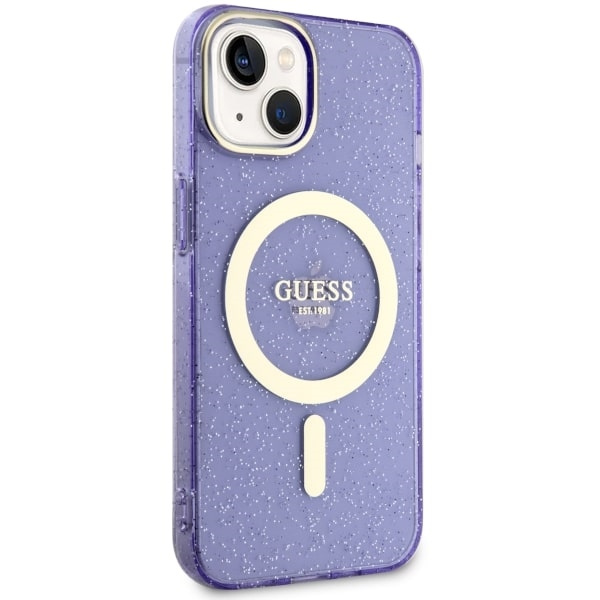 Cover Guess GUHMP14MHCMCGU iPhone 14 Plus 6.7" viola/viola rigidocase Glitter Oro MagSafe Case