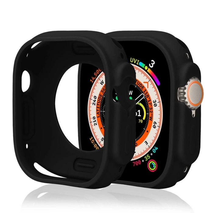 Silikon- Watch für Apple Watch 45 mm (Serie 7/8/9) - Schwarz