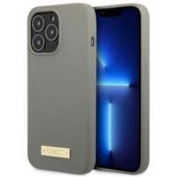 Case GUESS Apple iPhone 13 Pro Max Silicone Logo Plate MagSafe Grey Hardcase