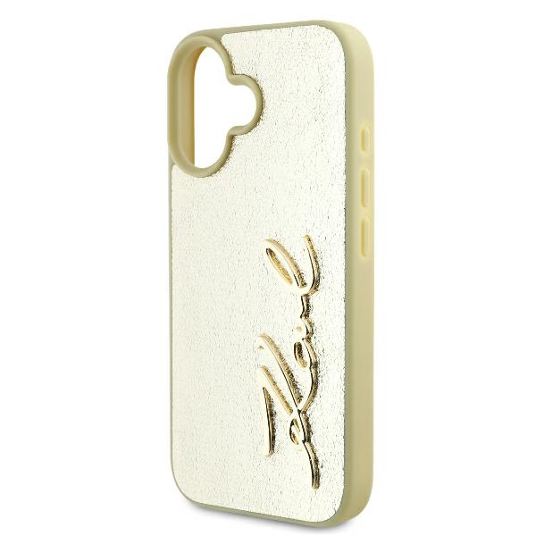 Etui Karl Lagerfeld iPhone 16 6.1" złoty/gold hardcase Metal Signature
