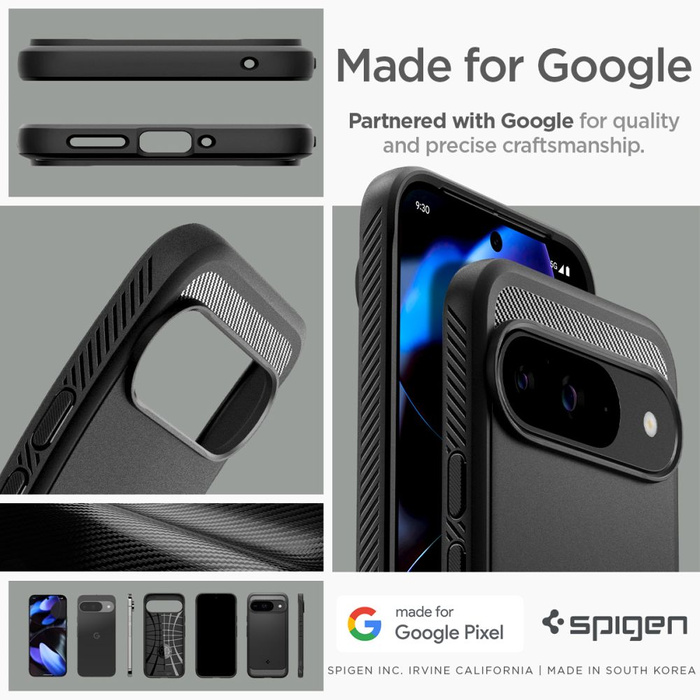 Cover Spigen Rugged Armor MATTE GOOGLE PIXEL 9 / 9 PRO NERO