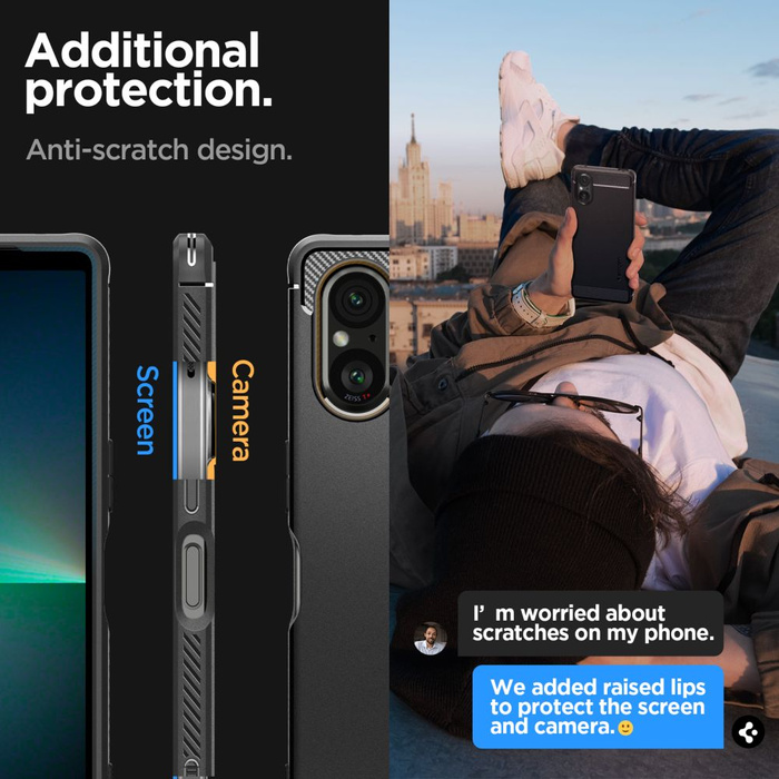 Hülle Spigen Rugged Armor MATTE Sony Xperia 5 V Schwarz