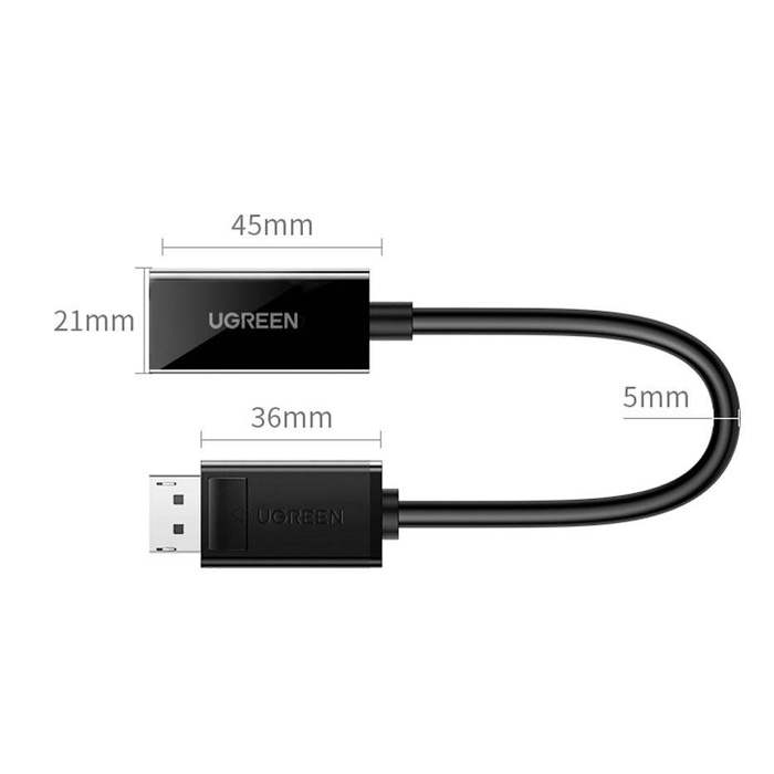Ugreen Cavo da DisplayPort (maschio) a HDMI (femmina) (unidirezionale) 4K 30Hz 12bit Nero (40363)
