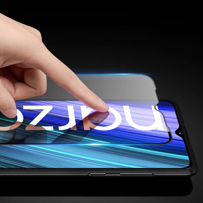 Dux Ducis 9D Tempered Glass 9H Full Screen Tempered Glass mit Realme Narzo 50A Rahmen schwarz (case friendly)