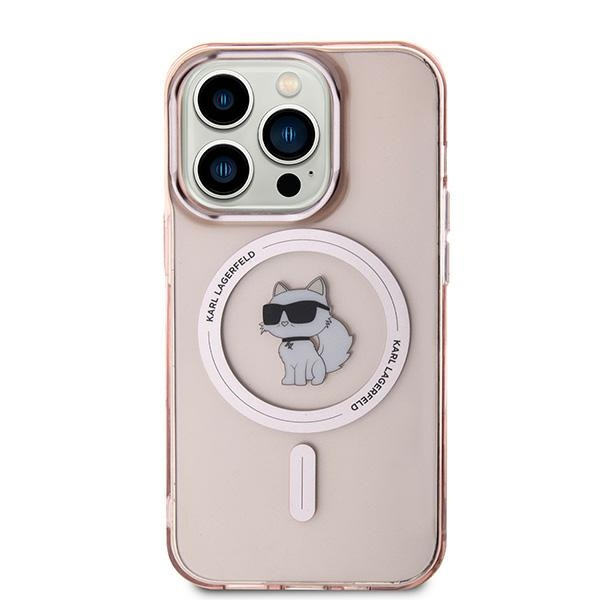 Etui Karl Lagerfeld KLHMP14XHFCCNOP iPhone 14 Pro Max 6.7" różowy/pink hardcase IML Choupette MagSafe