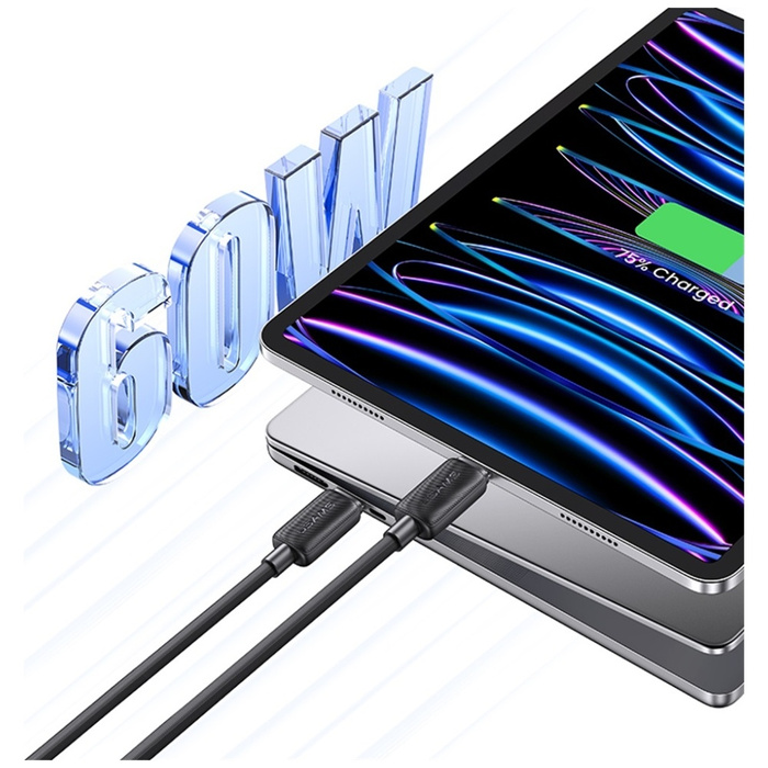 Kabel USAMS KY 60W USB-C do USB-C 3m US-SJ701 Czarny