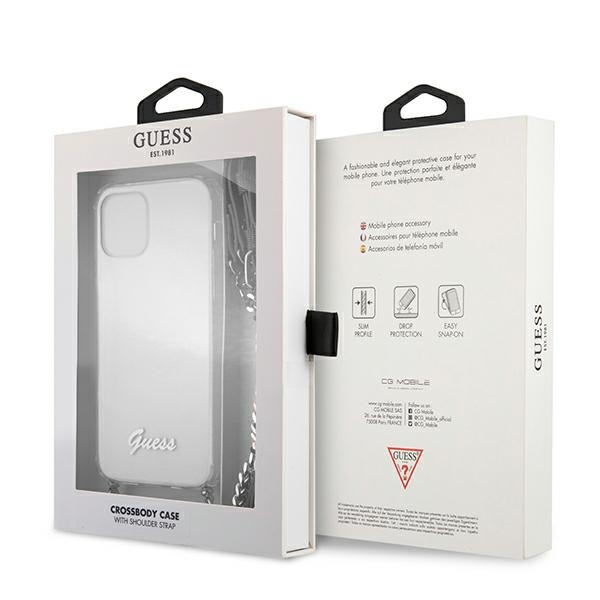 Coque GUESS Apple iPhone 12 12 Pro 4G Silver Chain Clear Hardcase