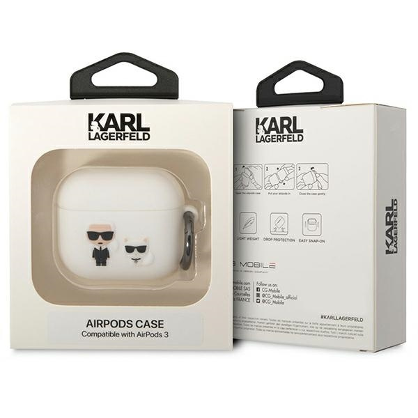 Karl Lagerfeld KLACA3SILKCW AirPods 3 cover white/white Silicone Karl &amp; Choupette