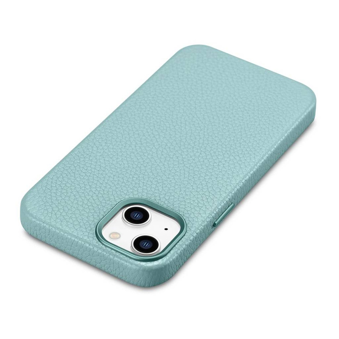 iCarer Litchi Premium Leather Case iPhone 14 Étui en cuir magnétique avec MagSafe Vert (WMI14220709-GN)