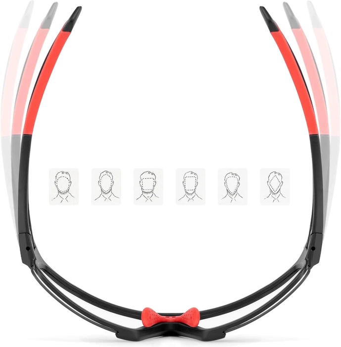 Rockbros SP216BK photochromic UV400 cycling glasses - black and red